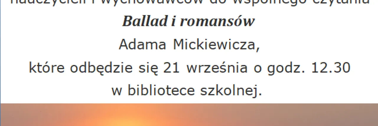 Narodowe Czytanie w naszej szkole